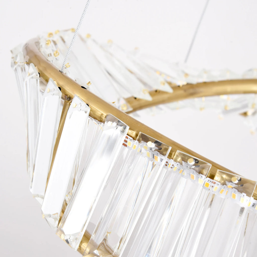 Modern Gold Crystal Möbius Strip Chandelier LED Pendant Light Luxury Ceiling Lamp