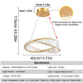 Modern Gold Crystal Möbius Strip Chandelier LED Pendant Light Luxury Ceiling Lamp