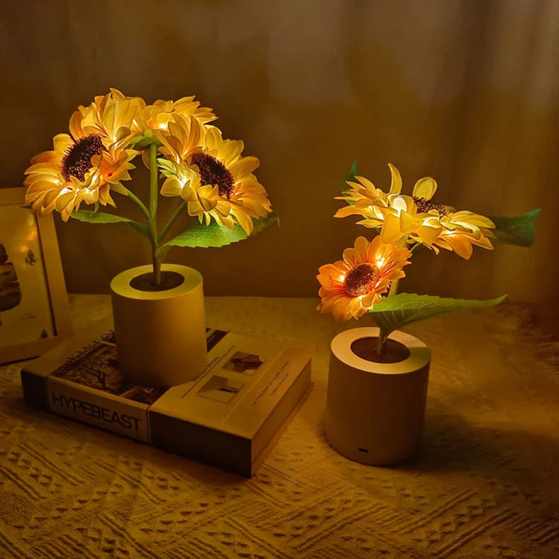LED Sunflower Floral Table Light