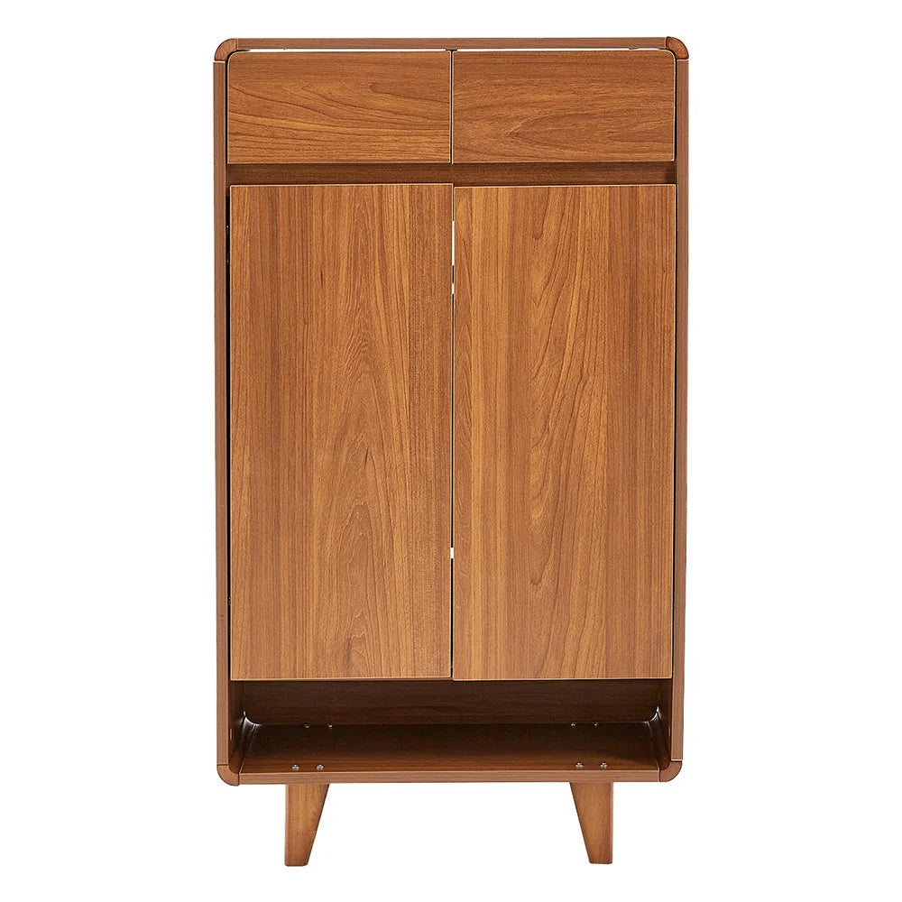 Modern 5-Tier Wooden Shoe Cabinet with 2 Doors & 2 Drawers – Large Capacity Shoe Storage Organizer