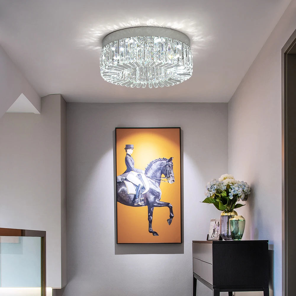 Luxury Crystal Ceiling Light in Gold or Silver