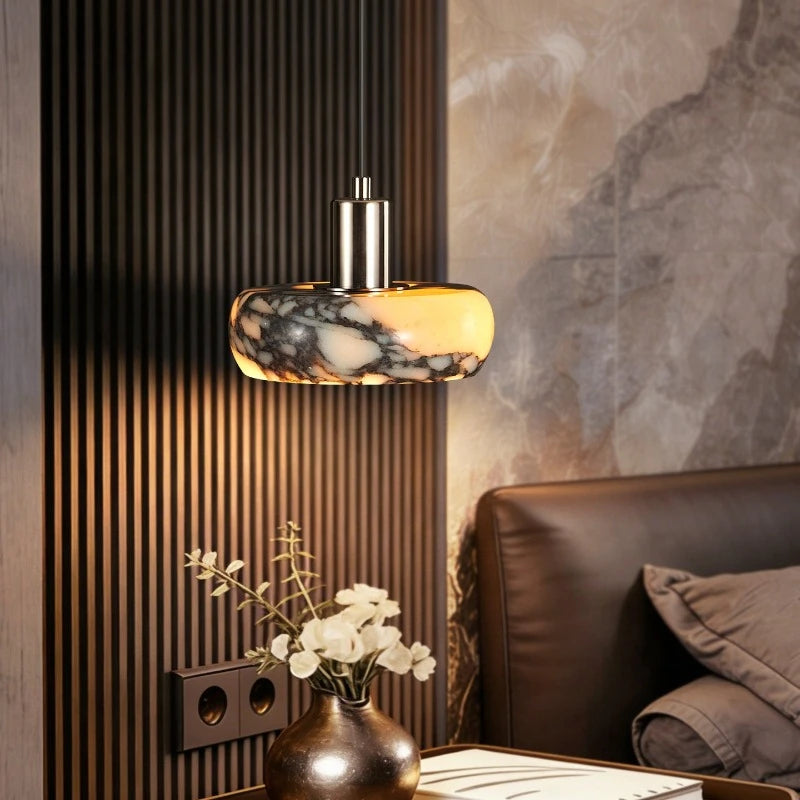 Calacatta Halo Marble Pendant Light