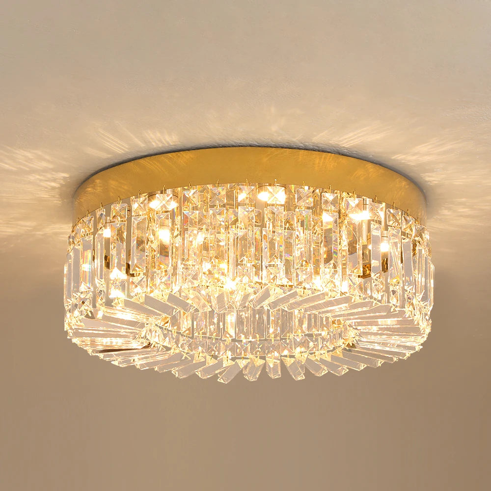 Luxury Crystal Ceiling Light in Gold or Silver