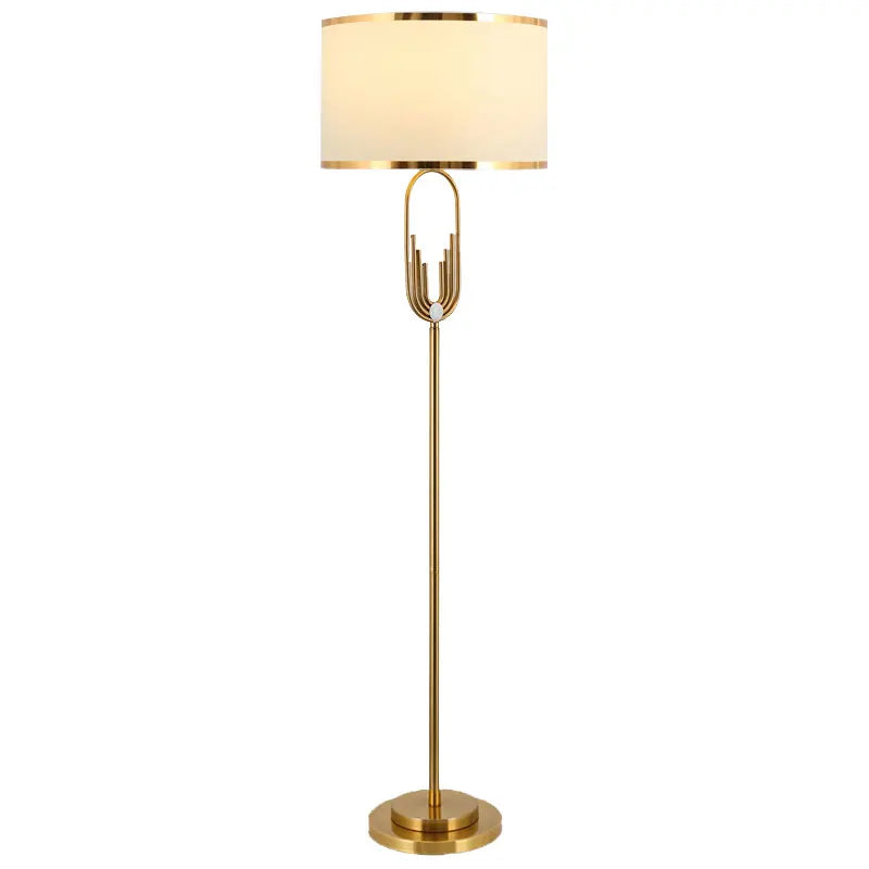 Modern Gold & Fabric Floor Lamp