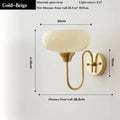 Wall-mounted light fixture with dimensions on a white background