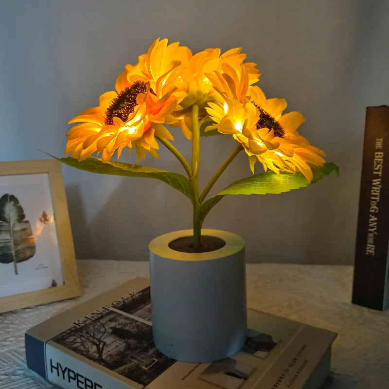 LED Sunflower Floral Table Light