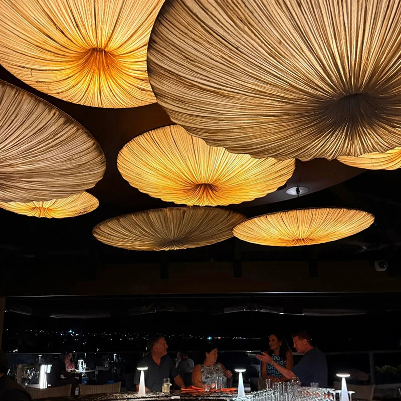 Decorative ceiling lights in a restaurant setting