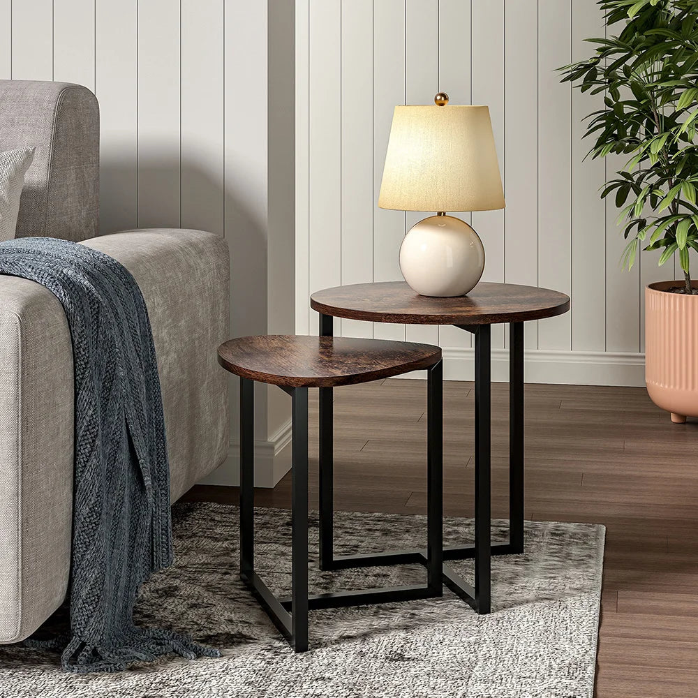 Round & Triangular Nesting Coffee Table Set