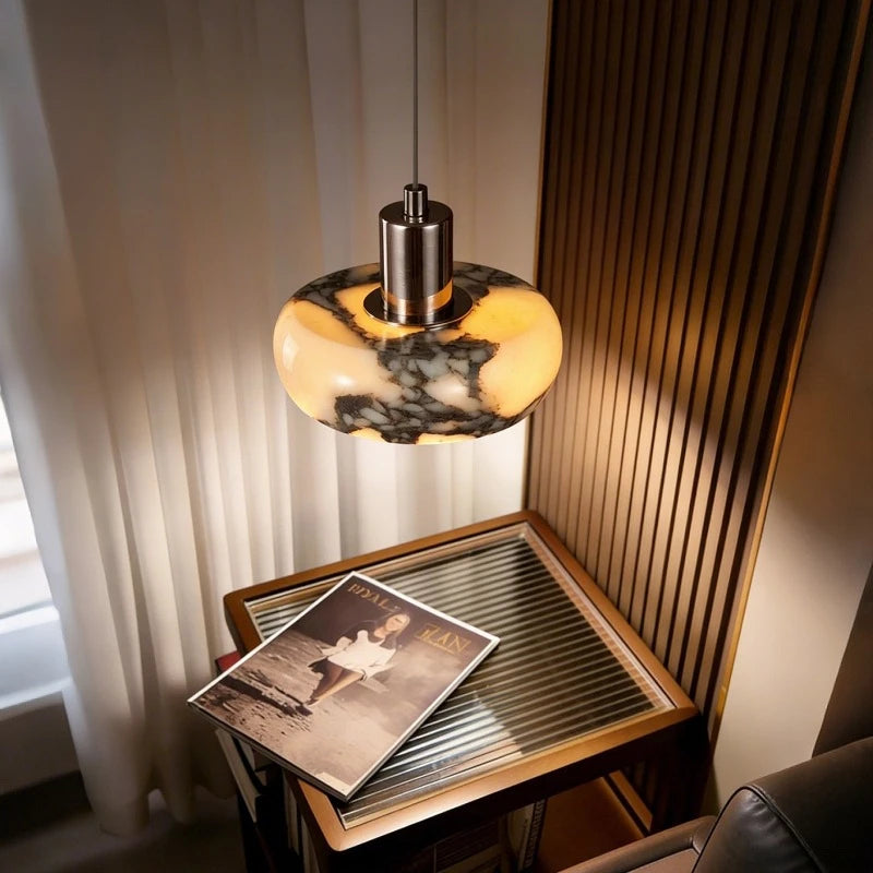 Calacatta Halo Marble Pendant Light