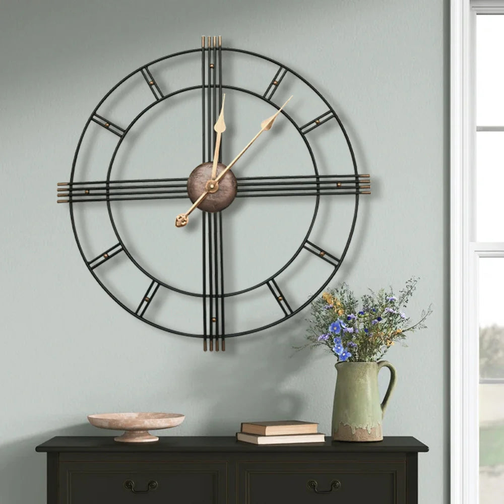 Modern Oversized Metal Wall Clock 60cm