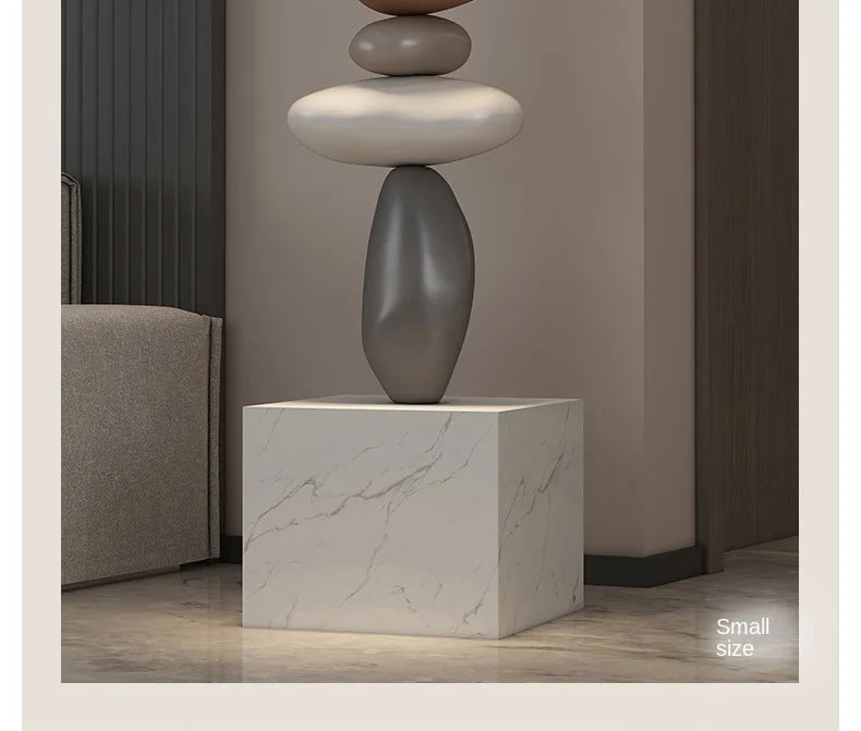 Nordic Balance Stone Sculpture – Modern Floor Décor