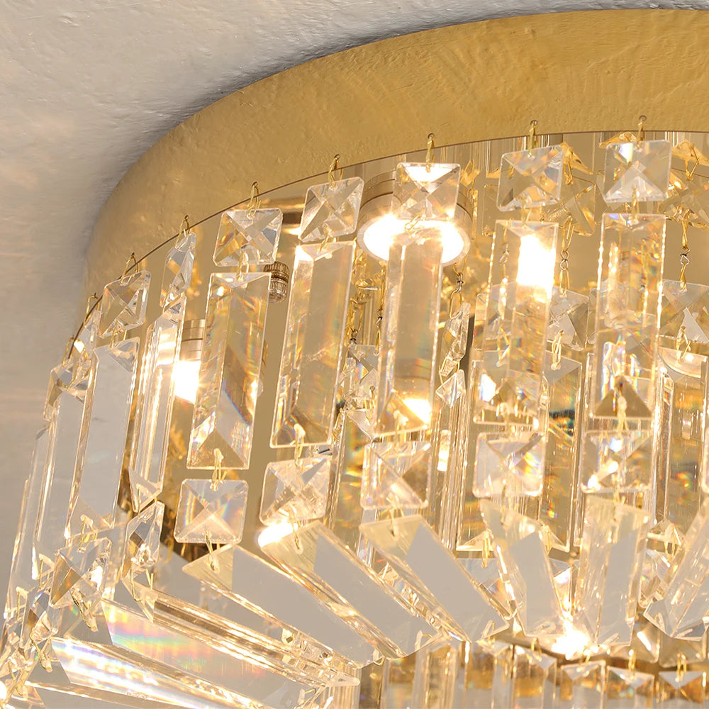 Luxury Crystal Ceiling Light in Gold or Silver