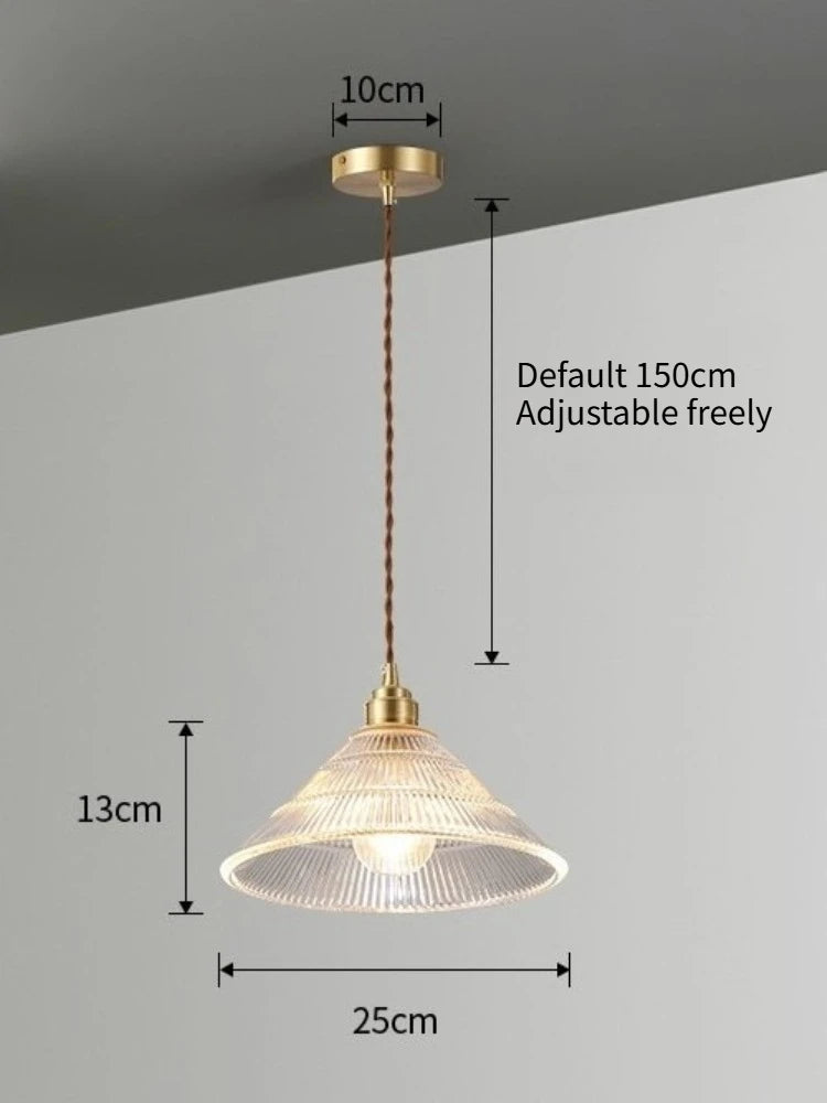 Vintage Nordic Glass Pendant Light