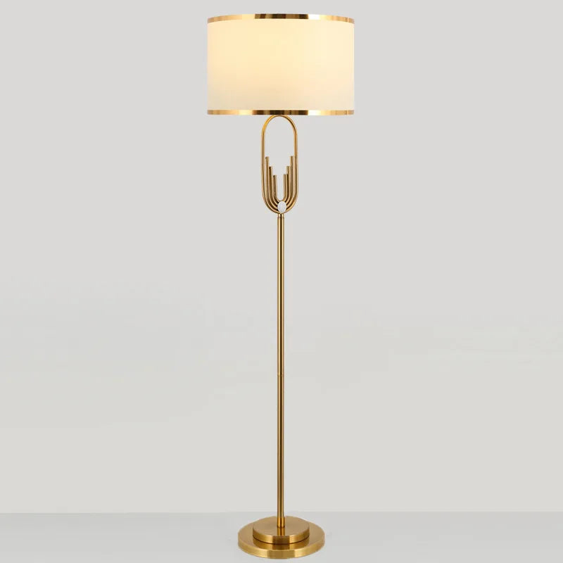 Modern Gold & Fabric Floor Lamp