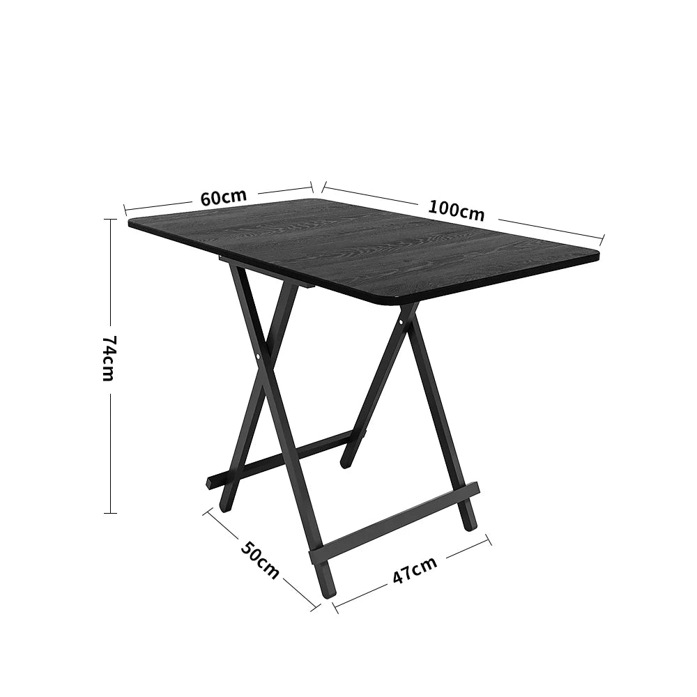 100cm Modern Folding Dining Table – Black