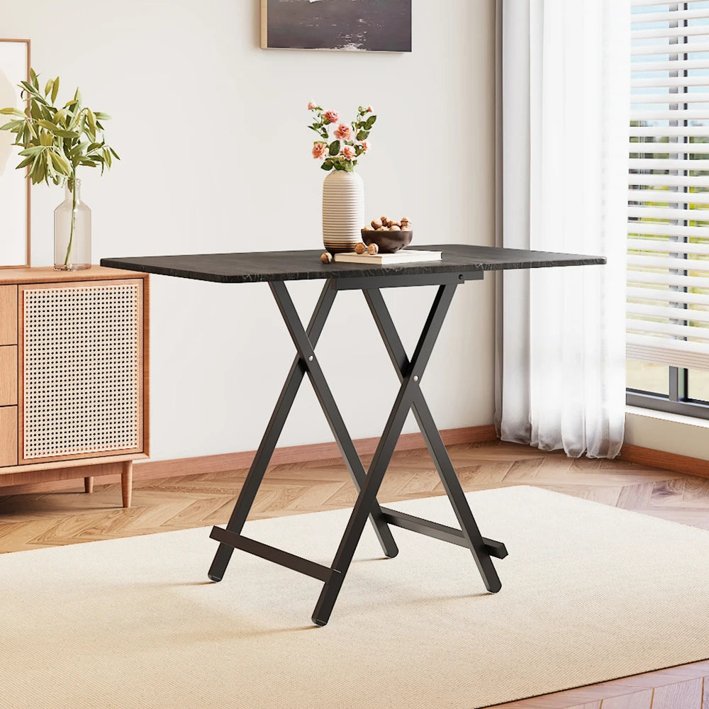 100cm Modern Folding Dining Table – Black