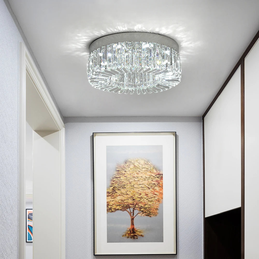 Luxury Crystal Ceiling Light in Gold or Silver