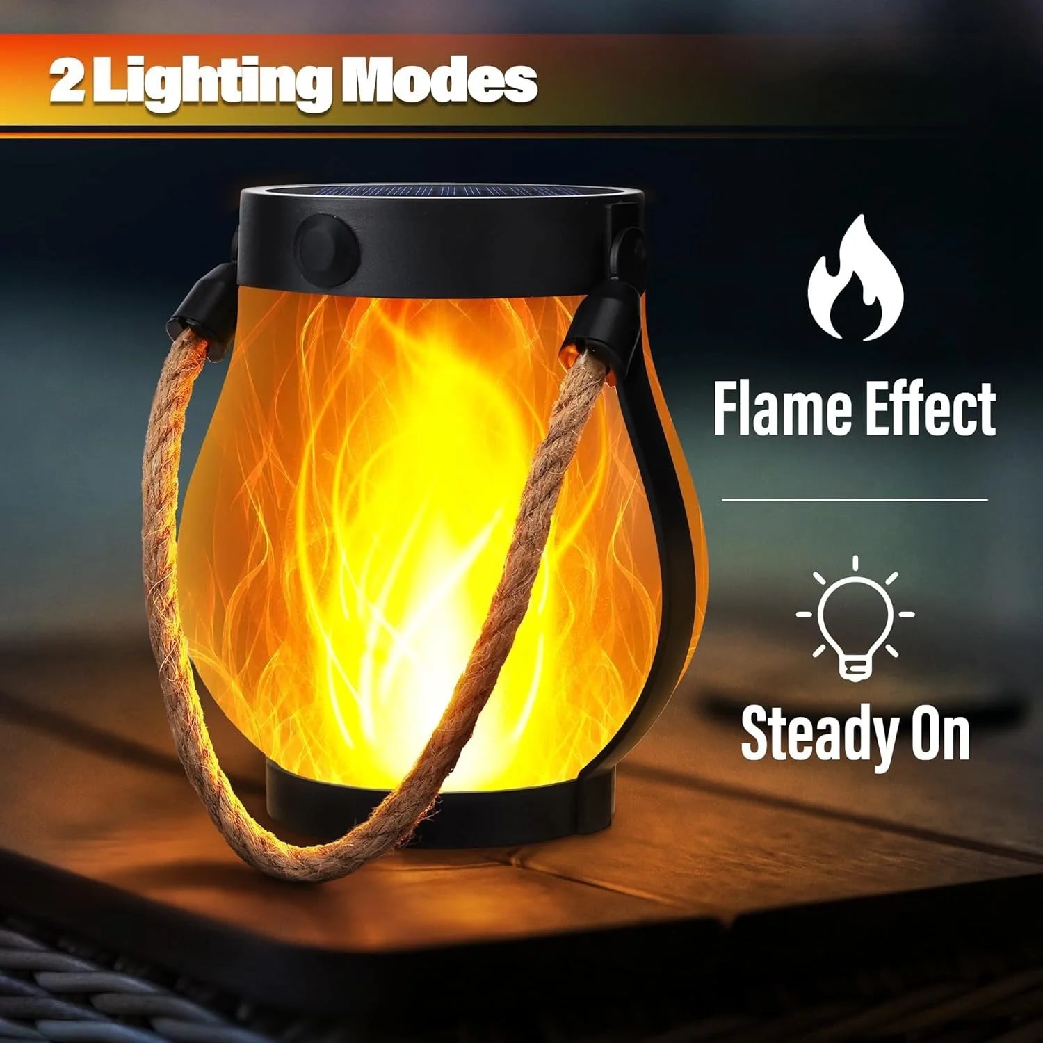 Solar Flame Effect Lantern – Portable Outdoor Light