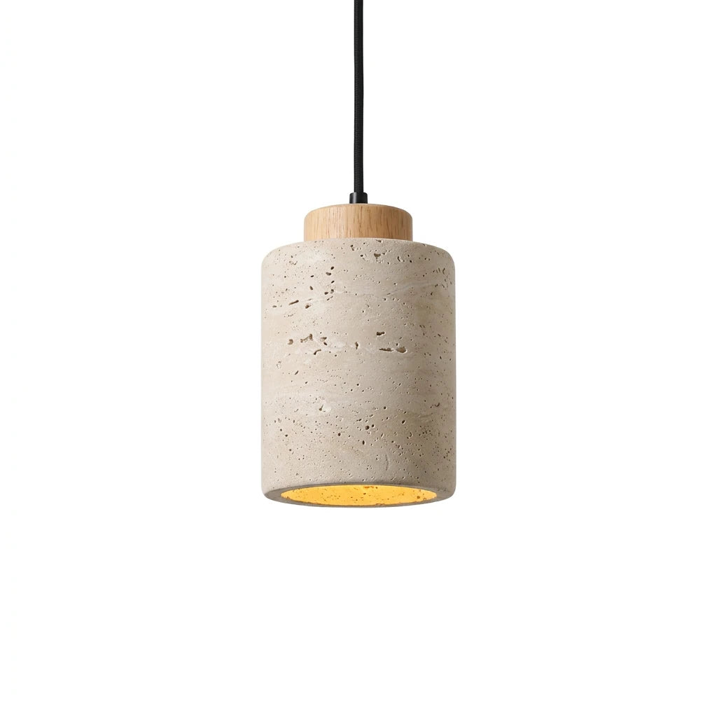Concrete pendant light on a white background
