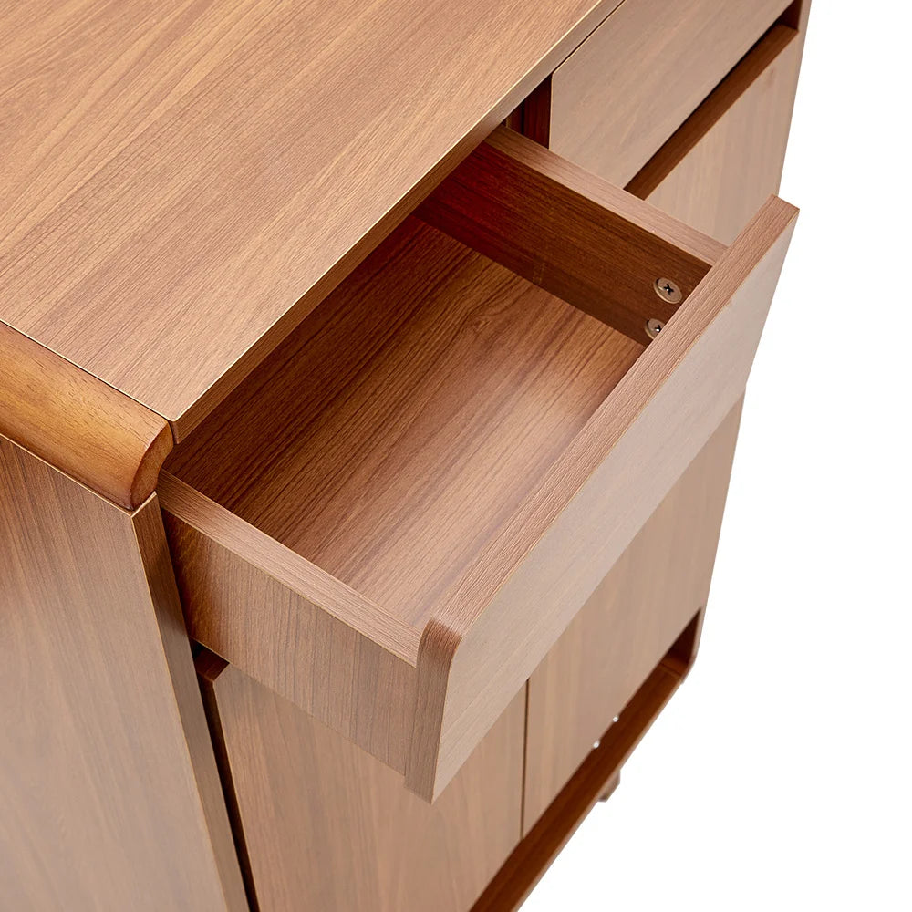 Modern 5-Tier Wooden Shoe Cabinet with 2 Doors & 2 Drawers – Large Capacity Shoe Storage Organizer