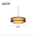 Pendant light with dimensions labeled on a white background