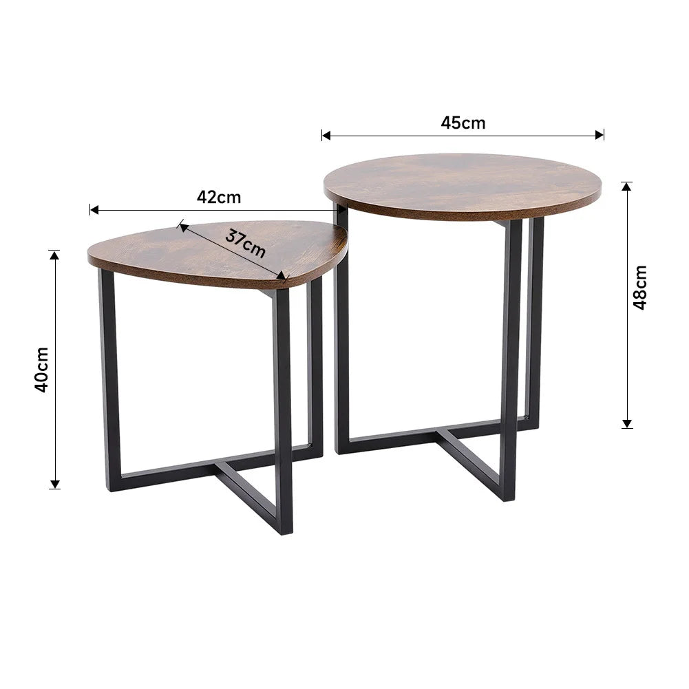 Round & Triangular Nesting Coffee Table Set