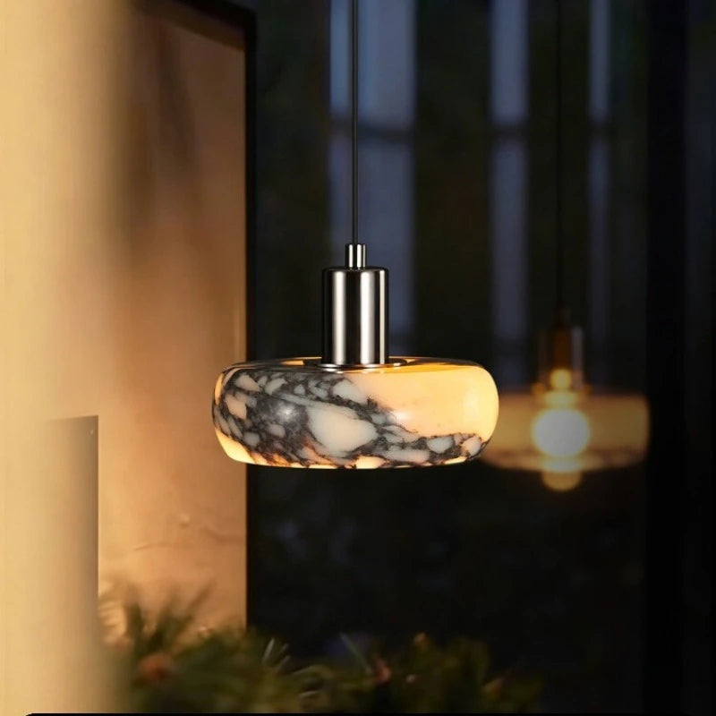 Calacatta Halo Marble Pendant Light