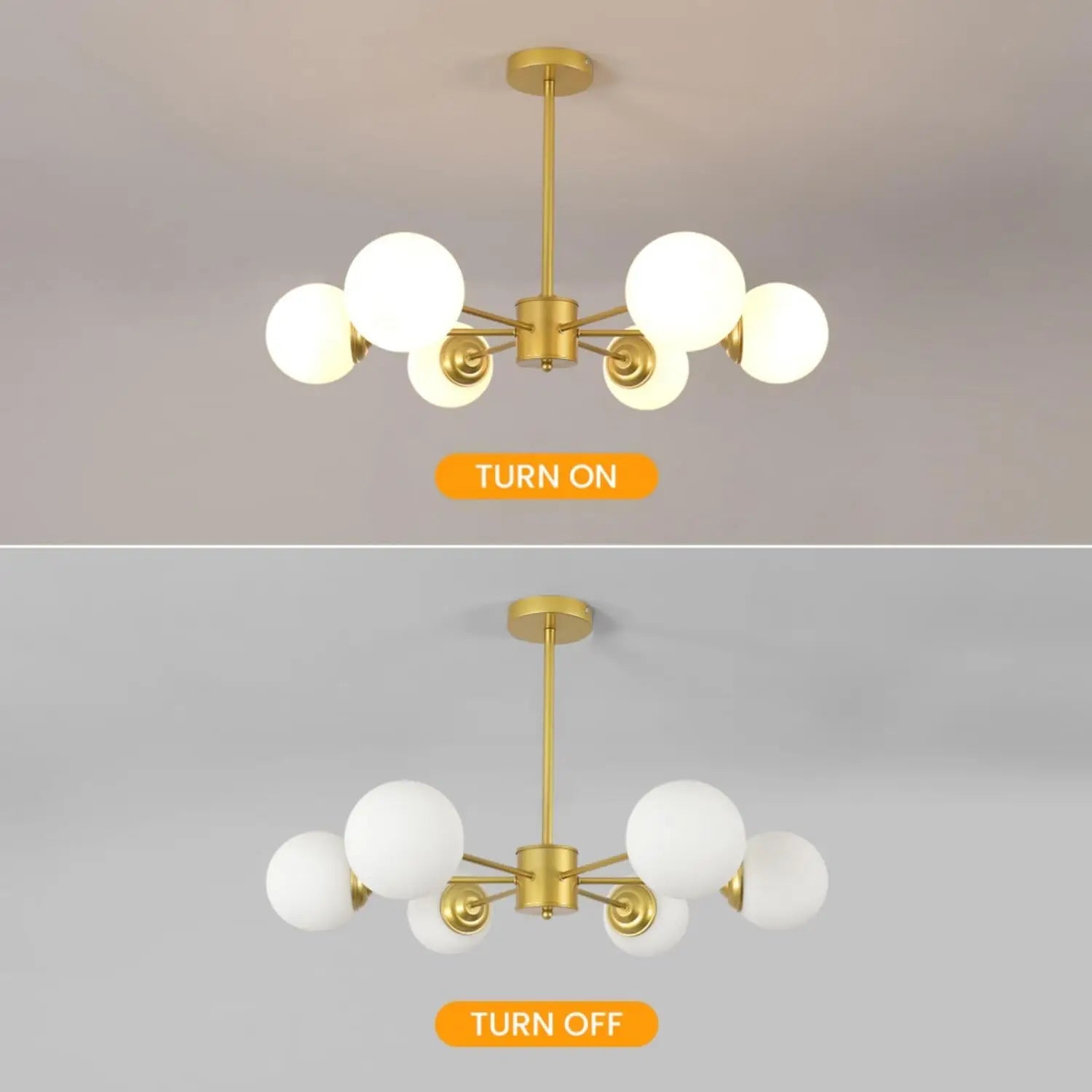 Ellsworth Brass Globe Ceiling Light