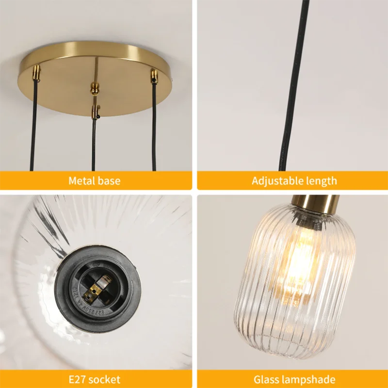 The Monaco 3-Light Glass Chandelier