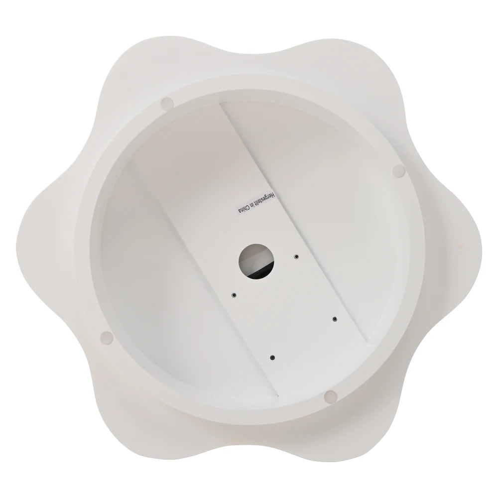 PINGGO Flower-Shaped Rotating Coffee Table - 2-Tier White MDF Rotating End Table & Sofa Side Table