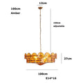 Chandelier with dimensions labeled on a white background