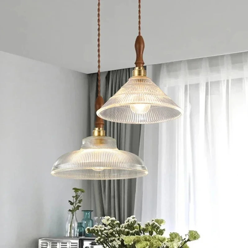 Vintage Nordic Glass Pendant Light