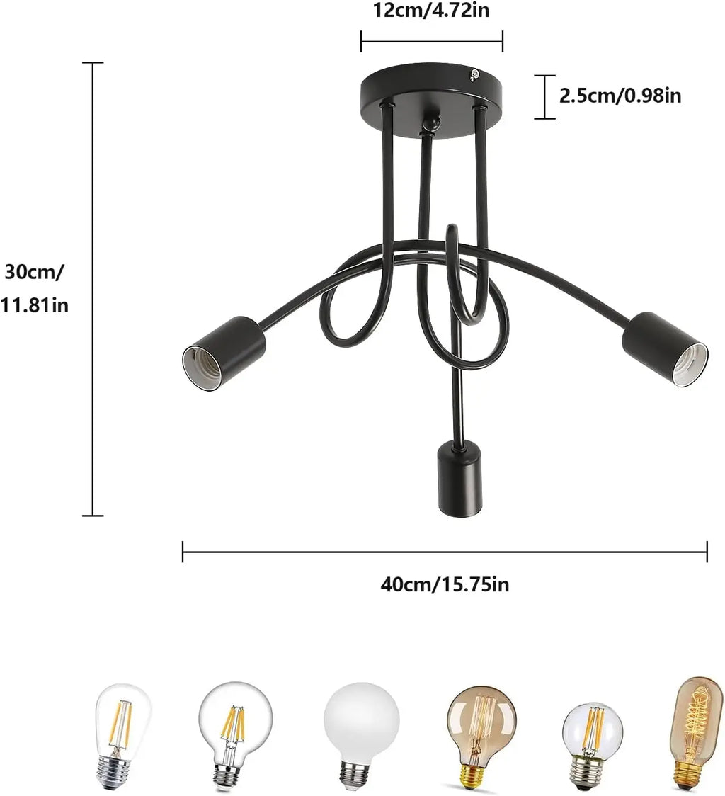 Hudson 3-Light Industrial Ceiling Light