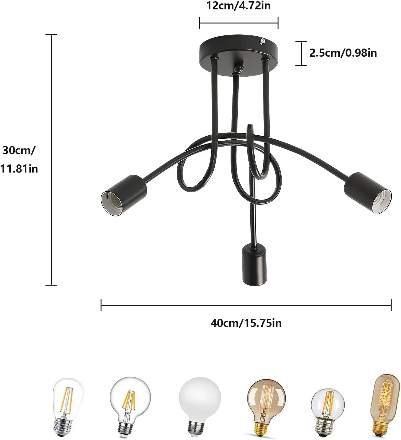 Hudson 3-Light Industrial Ceiling Light