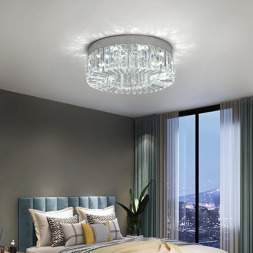 Luxury Crystal Ceiling Light in Gold or Silver