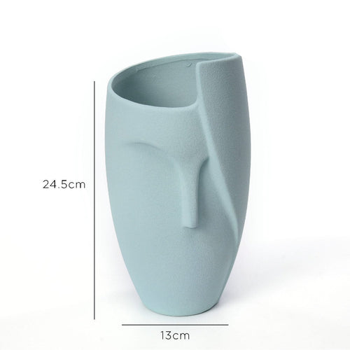 Modern Sculptural Face Vase | Minimalist Ceramic Decor