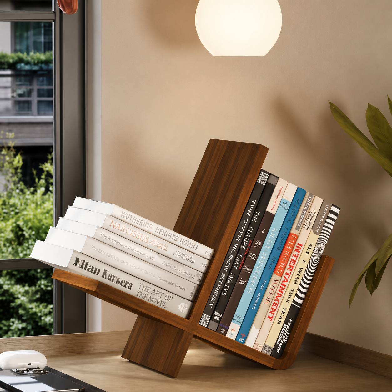Modern Sculptural Book Organizer & Decorative Display Stand